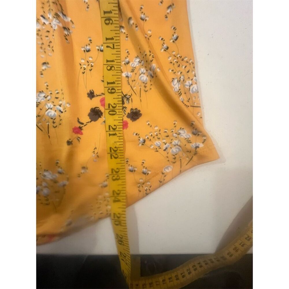 NY Collection Women's Floral Blouse Yellow V-Neck 3/4 Sleeve Standard Size M - Picture 13 of 15